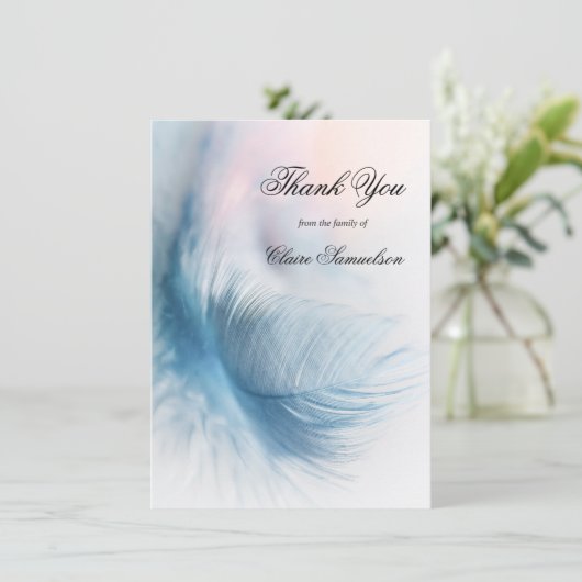 サンキュー葬式悔やみや弔慰フェザーエア |写真 サンキューカード (スタンド正面)