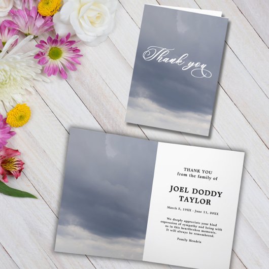 サンキュー葬式悔やみや弔慰悲しみ折り畳みカード サンキューカード