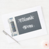 サンキュー裁縫中毒 長方形シール (封筒)