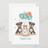 サンキュー誕生日シュナウツァードッグ サンキューカード (正面/裏面)
