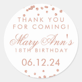 サンキュー誕生日バラ金ゴールドグリッター紙吹雪 ラウンドシール