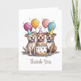 サンキュー誕生日ピットブルドッグ サンキューカード
