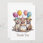 サンキュー誕生日ピットブルドッグ サンキューカード (正面/裏面)