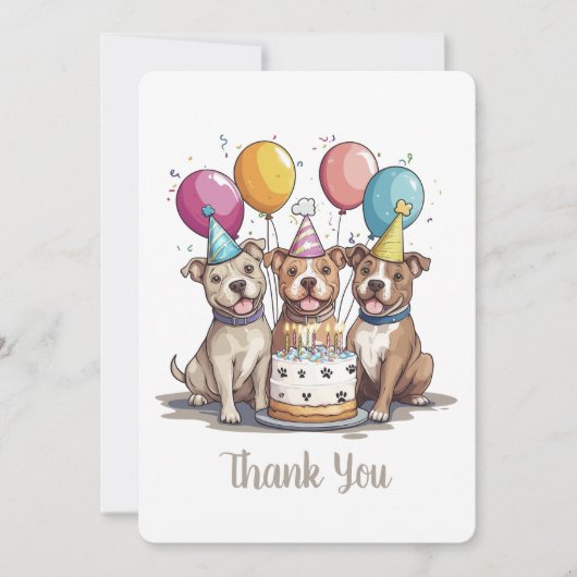 サンキュー誕生日ピットブルドッグ サンキューカード (正面)