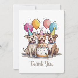 サンキュー誕生日ピットブルドッグ サンキューカード