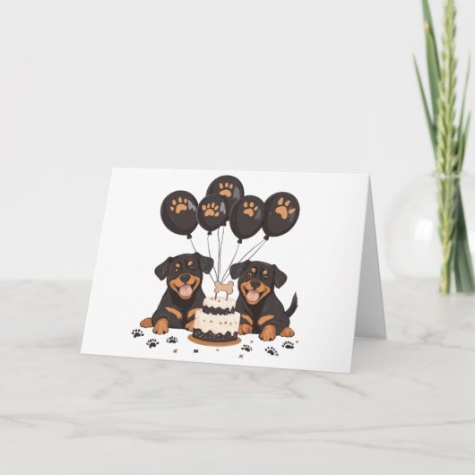 サンキュー誕生日ロットワイラードッグ サンキューカード (正面)