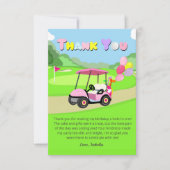 サンキュー誕生日水玉模様ピンクゴガーリールフ サンキューカード (正面)