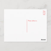 サンキュー赤いハートブラックローレルリーフリース ポストカード (裏面)