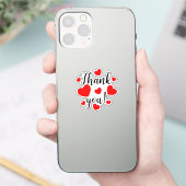 サンキュー赤いハート シール (スマートフォン)