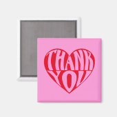 サンキュー赤いハート マグネット (正面/裏面)