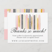 サンキュー赤面ピンク&金ゴールドスト絵を描ローククーポン ポストカード (正面/裏面)