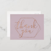 サンキュー赤面フレームピンクフォイルプレストカード 箔シーズンポストカード (正面/裏面)