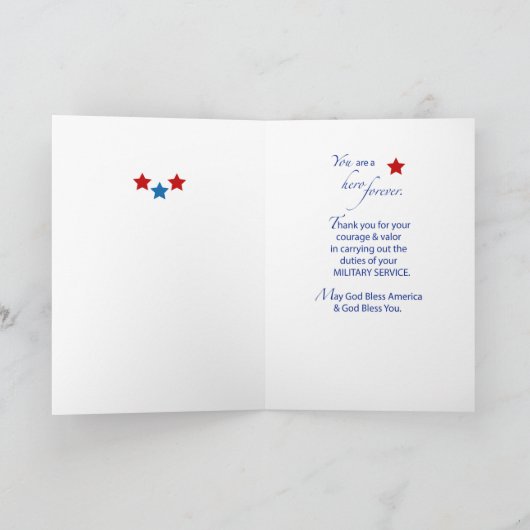 サンキュー軍隊サービス愛国的な壁の栄光 サンキューカード (内部)