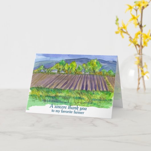 サンキュー農家フィールズマウンテンランドスケープ カード (黄色い花)