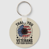 サンキュー退役軍人ひまわり軍隊退役軍人日 キーホルダー (正面)