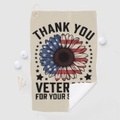 サンキュー退役軍人ひまわり軍隊退役軍人日 ゴルフタオル (インサイチュ)