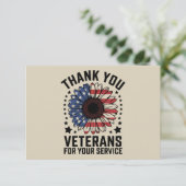 サンキュー退役軍人ひまわり軍隊退役軍人日 サンキューカード (スタンド正面)