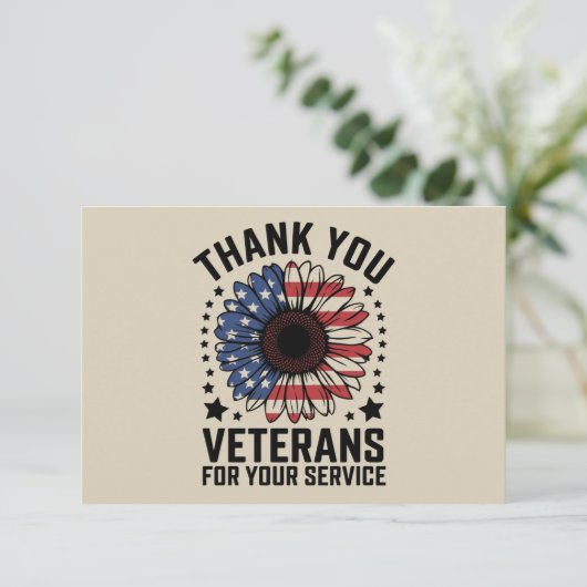 サンキュー退役軍人ひまわり軍隊退役軍人日 サンキューカード (スタンド正面)