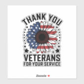 サンキュー退役軍人ひまわり軍隊退役軍人日 シール (シート)