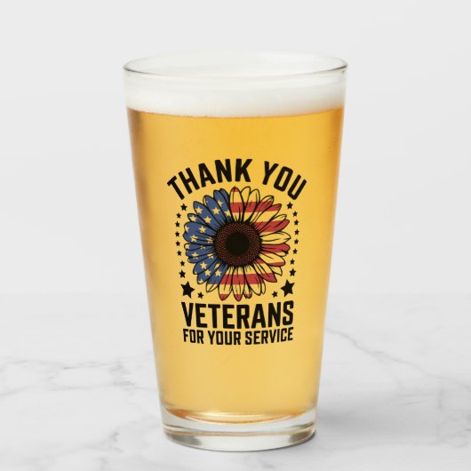 サンキュー退役軍人ひまわり軍隊退役軍人日 タンブラーグラス (ドリンク正面)