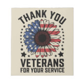 サンキュー退役軍人ひまわり軍隊退役軍人日 ノートパッド (正面)