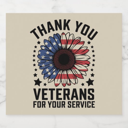 サンキュー退役軍人ひまわり軍隊退役軍人日 ビールラベル (シングルラベル)