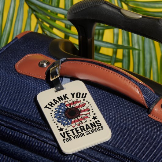サンキュー退役軍人ひまわり軍隊退役軍人日 ラゲッジタグ (正面インサイチュ1)