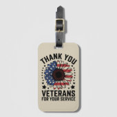 サンキュー退役軍人ひまわり軍隊退役軍人日 ラゲッジタグ (正面縦)