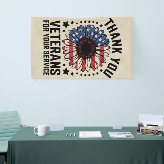 サンキュー退役軍人ひまわり軍隊退役軍人日 横断幕 (トレードショー)