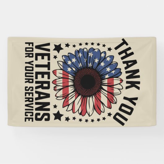 サンキュー退役軍人ひまわり軍隊退役軍人日 横断幕 (横)