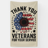 サンキュー退役軍人ひまわり軍隊退役軍人日 横断幕 (縦)