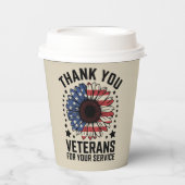 サンキュー退役軍人ひまわり軍隊退役軍人日 紙コップ (正面)