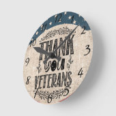 サンキュー退役軍人ウォールクロック ラウンド壁時計 (傾斜)