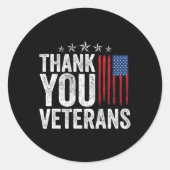 サンキュー退役軍人サービスパトリオット退役軍人日Ame ラウンドシール (正面)