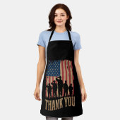 サンキュー退役軍人デイアメリカン国旗のヴィンテージ エプロン (着用した状態)