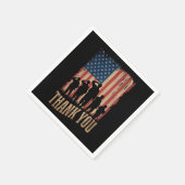 サンキュー退役軍人デイアメリカン国旗のヴィンテージ スタンダードカクテルナプキン (角)
