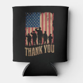 サンキュー退役軍人デイアメリカン国旗のヴィンテージ 缶クーラー (正面)