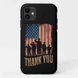 サンキュー退役軍人デイアメリカン国旗のヴィンテージ iPhone 11 ケース