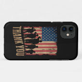 サンキュー退役軍人デイアメリカン国旗のヴィンテージ Case-Mate iPhoneケース (裏面(横))
