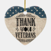サンキュー退役軍人ハートオーナメント セラミックオーナメント (裏面)