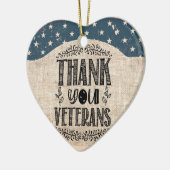 サンキュー退役軍人ハートオーナメント セラミックオーナメント (左)