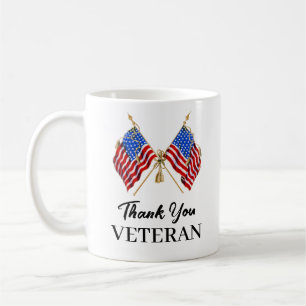サンキュー退役軍人愛国的アメリカ国旗 コーヒーマグカップ