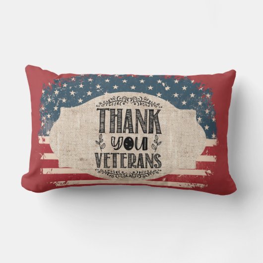 サンキュー退役軍人腰枕 ランバークッション (正面)