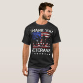 サンキュー退役軍人誇りを持った軍隊退役軍人日 Tシャツ (正面フル)