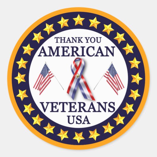 サンキュー退役軍人 ラウンドシール (正面)