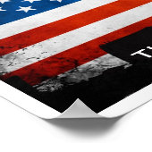 サンキュー退役軍人 – 旗と兵士のシルエット ポスター (角)