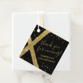 サンキュー金ゴールドグリッターストライプモダンお願い フェイバータグ (インサイチュ)