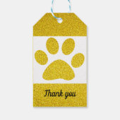サンキュー金ゴールドグリッターポー印刷かわいい休日 ギフトタグ (裏面)