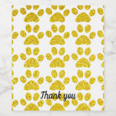 サンキュー金ゴールドグリッターポー印刷かわいい休日 ワインラベル (シングルラベル)