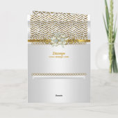 サンキュー金ゴールドシェブロンホワイトダイヤモンドパール サンキューカード (裏面)